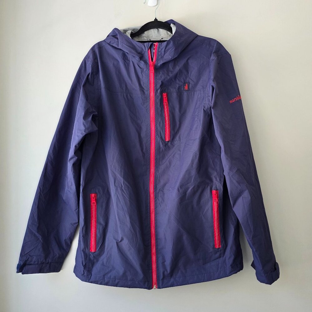 Johnnie-O Prep Performance Rain Jacket | Men's Large | Navy Blue Red Zip Pockets